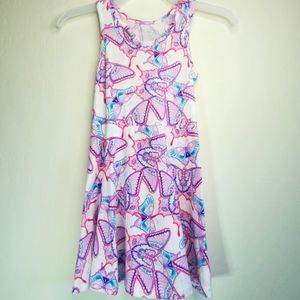 Children's Place Girls Sleeveless White Butterfly Print Dress Size S 5/6